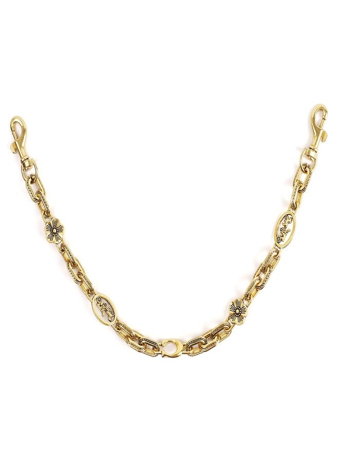 LOGJAM Gold Bag Charms for Women Men, Vintage Flower Car Keychains Pocket Chain Wallet Chain Purse Charms Jewelry Clothing Accessories - Image 1